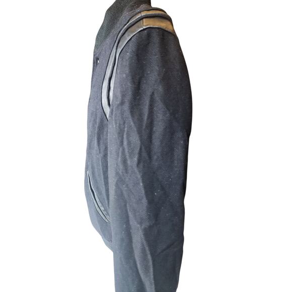 Saint Laurent Teddy Jacket Mens 52 Large Bomber Ribbed Collar Italy Paris Snap - Picture 6 of 16